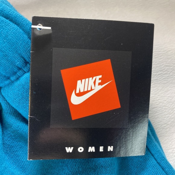 VTG 90s Nike Sweatpants Track Pants Womens L 12/14 Teal Swoosh Fleece Streetwear - Picture 4 of 16